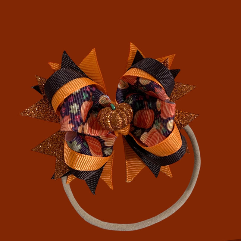 Brn & Orange Fall Piggie Headband