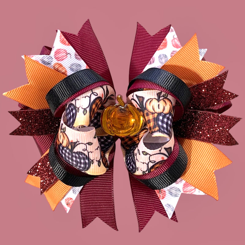 Maroon Pumpkin Bow