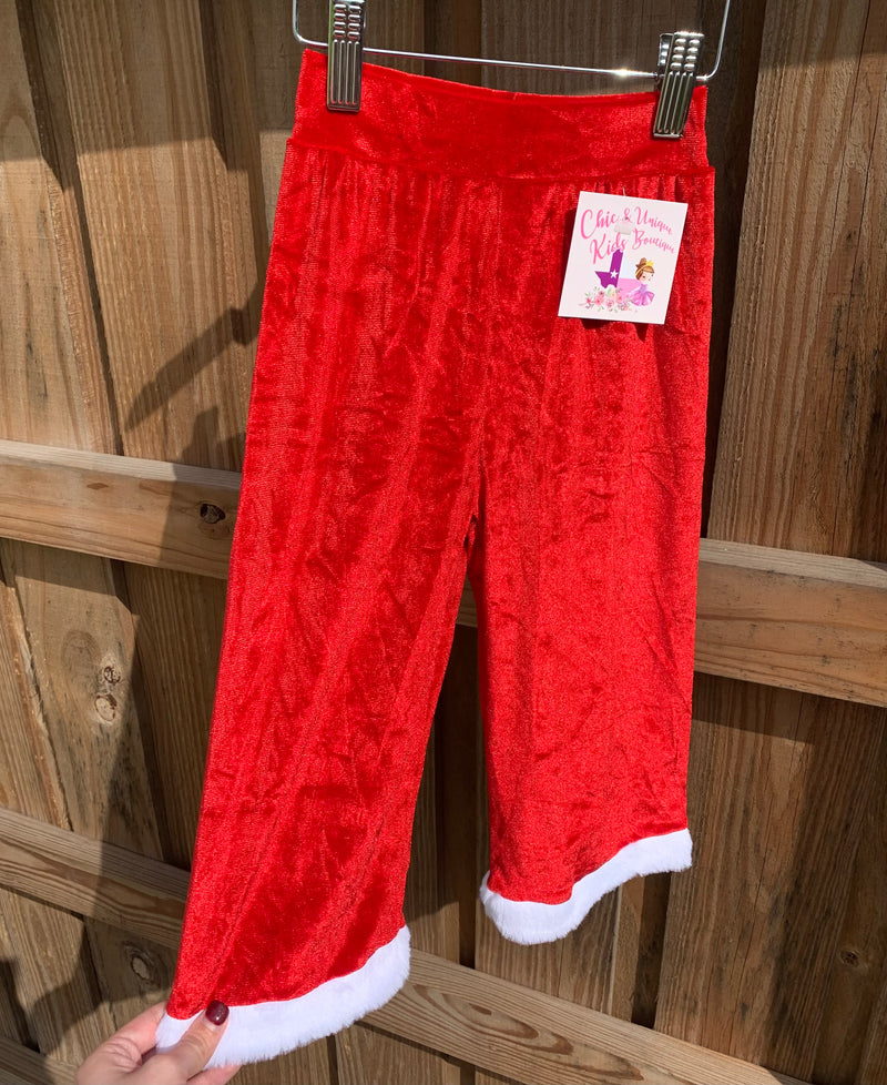 Red Velvet Fur Pants