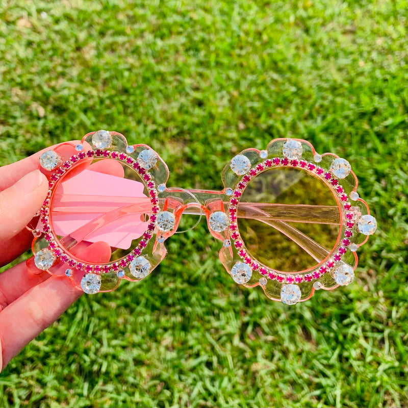 Pink Diamond and Rhinestone Sunglasses