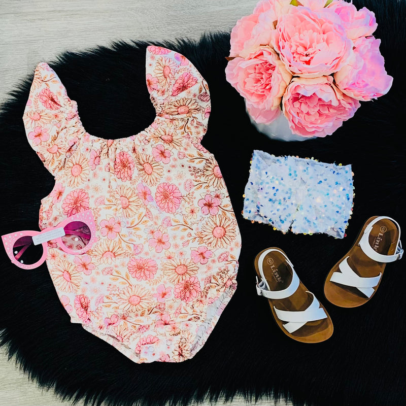 Shabby Chic Floral Romper