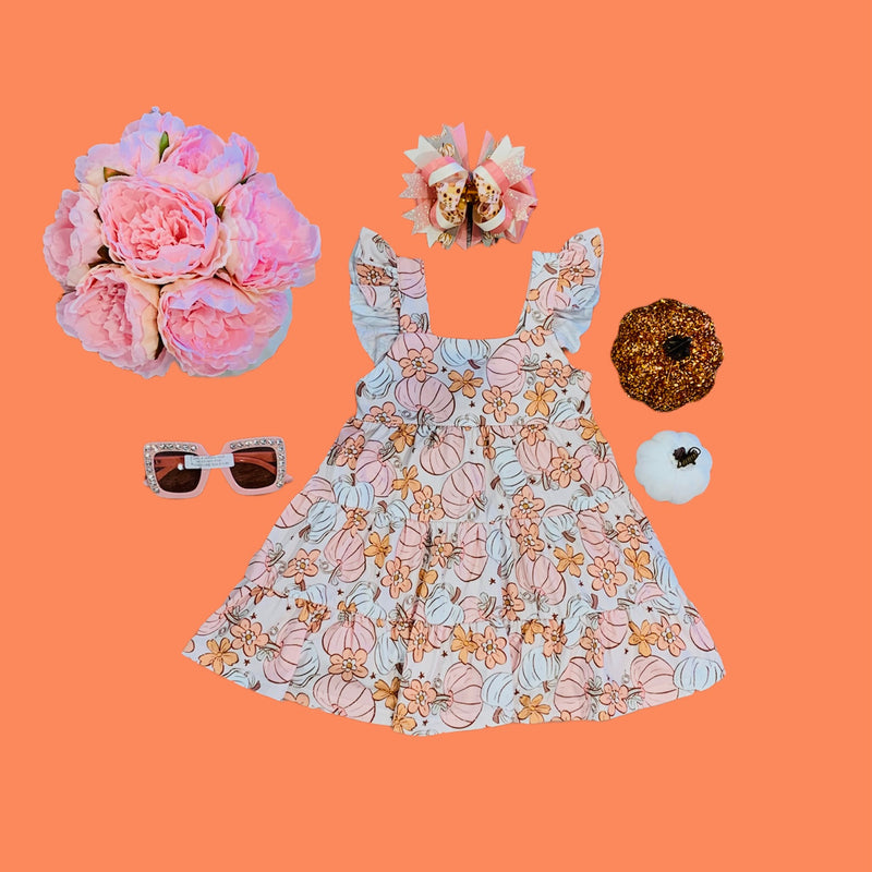 Pink Pumpkin Ruffle Dress
