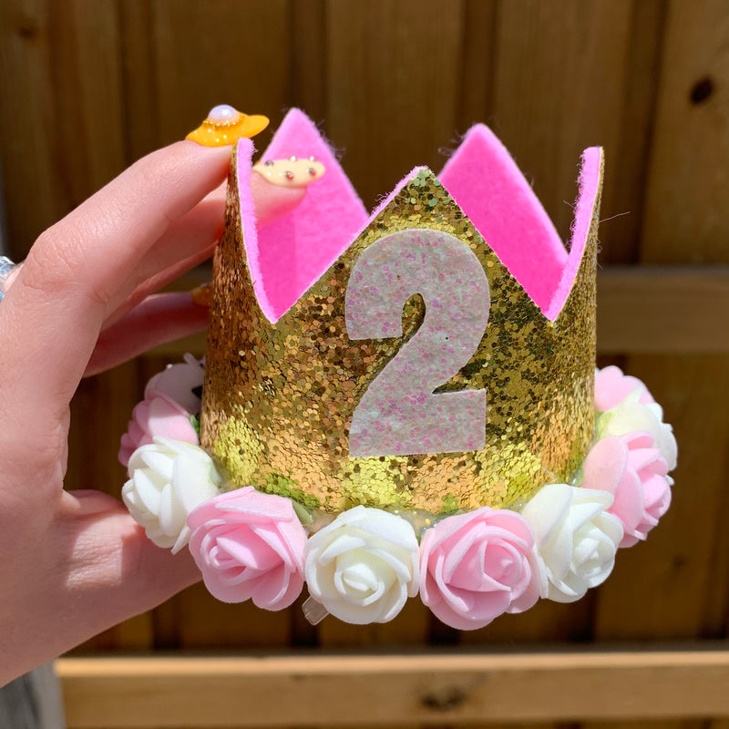 Birthday Crown 2 Gold and Pink