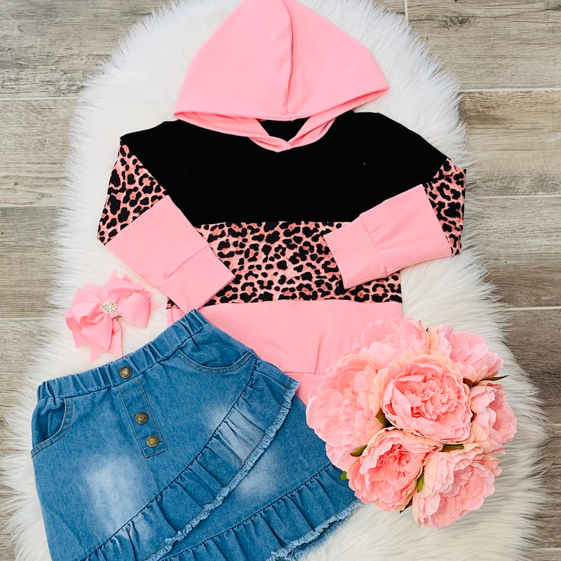 Pink, Black, and Leopard Hoodie