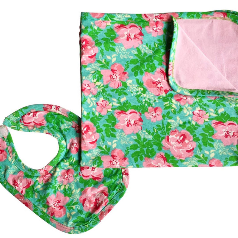 Shabby Floral Blanket and Bib