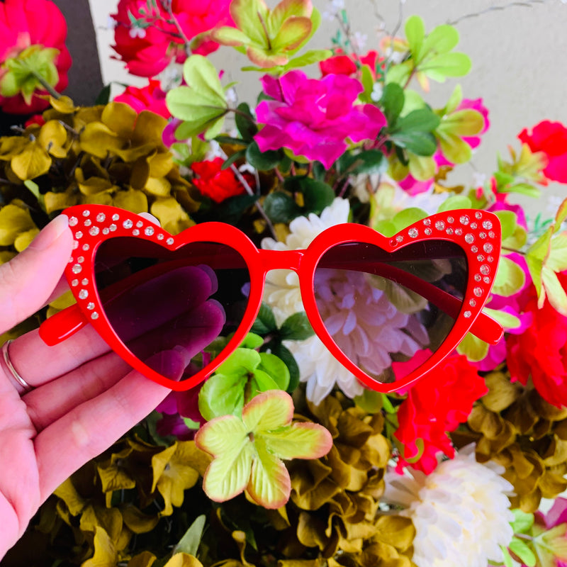 Red Heart Diamond Sunglasses