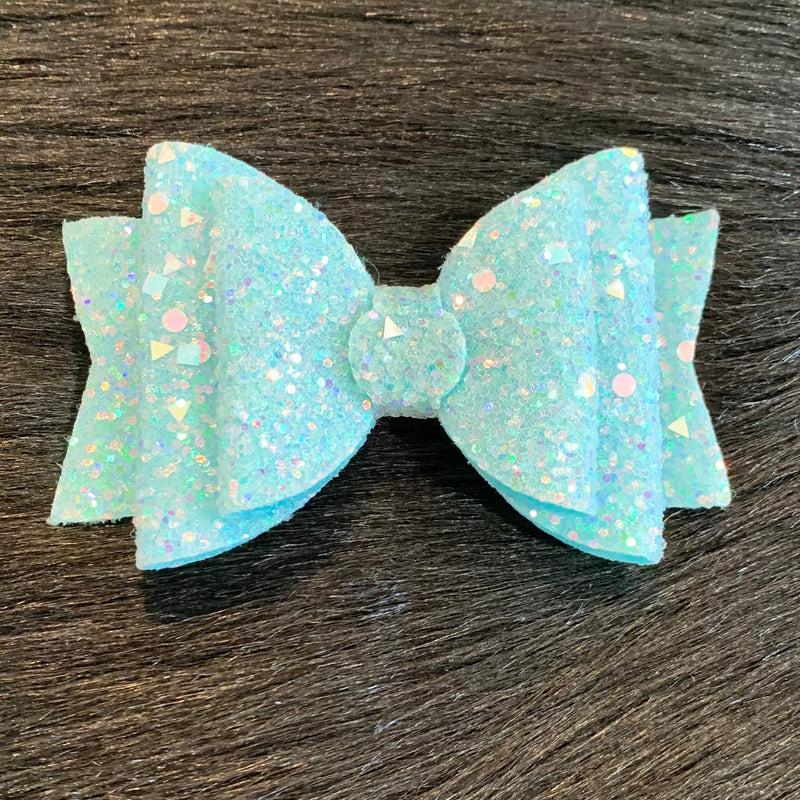 Turquoise Glitter Bow