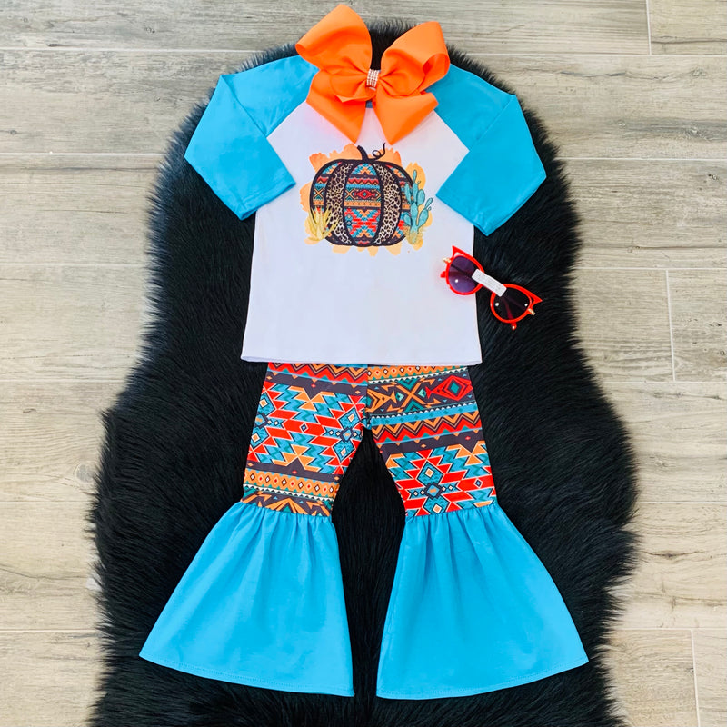 Turquoise Aztec Pumpkin Set