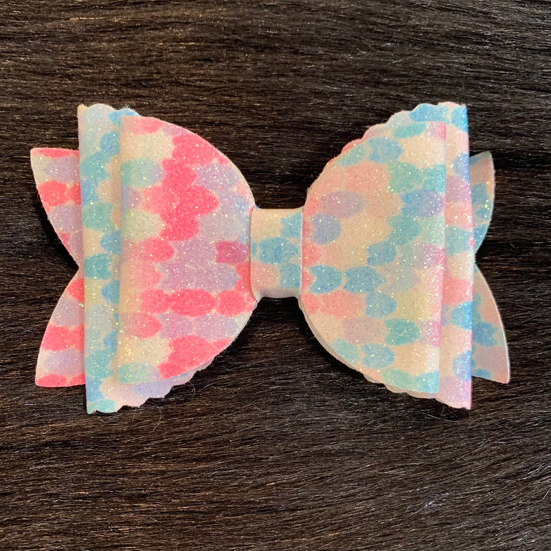 Pink and Blue Glitter Bow