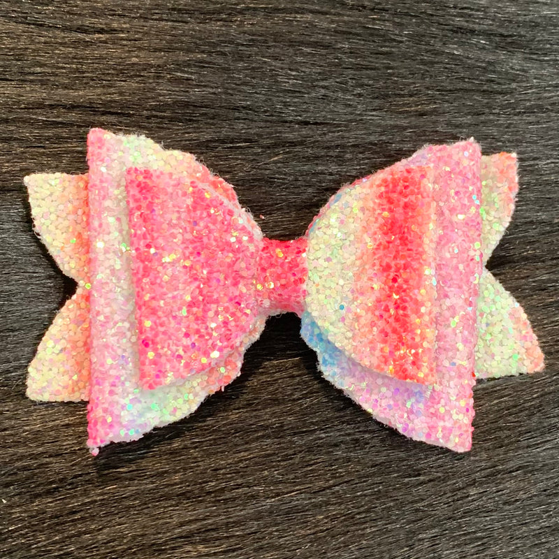 Pastel Ombre Glitter Bow