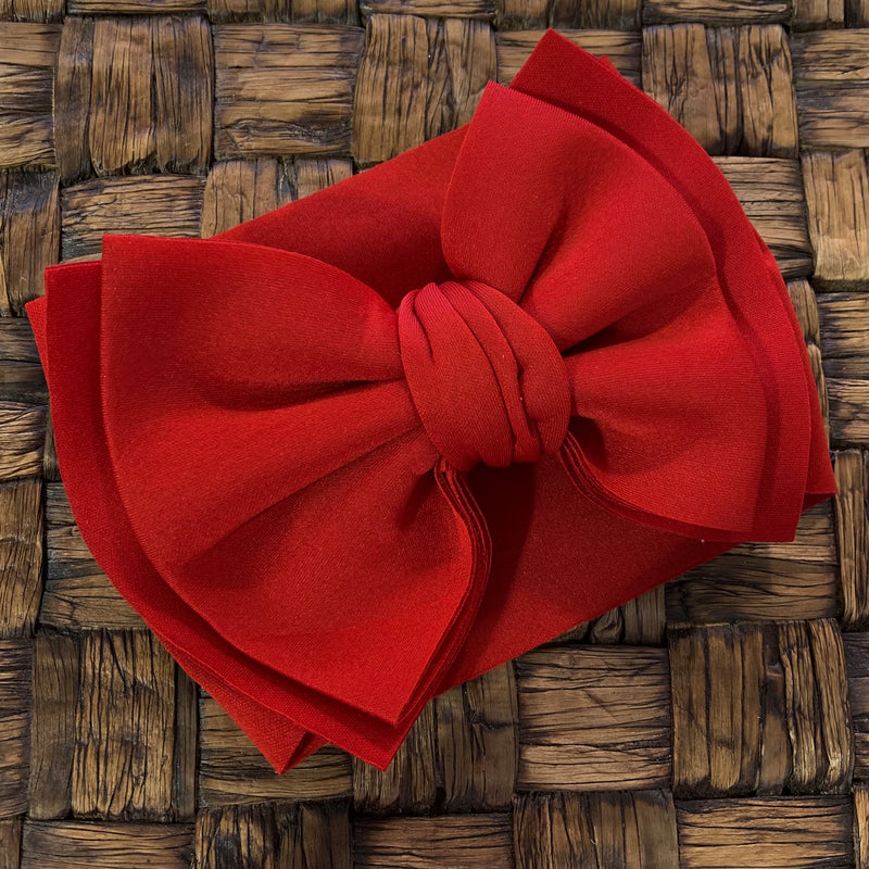 Red Puff Bow Headwrap