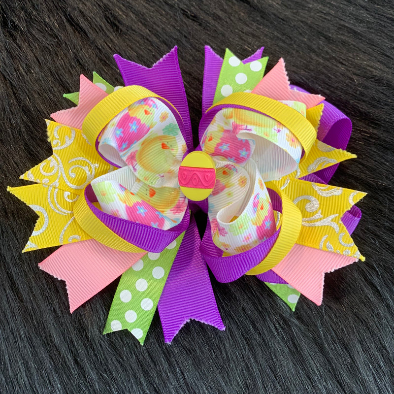 Easter Egg Layered Hair Bow