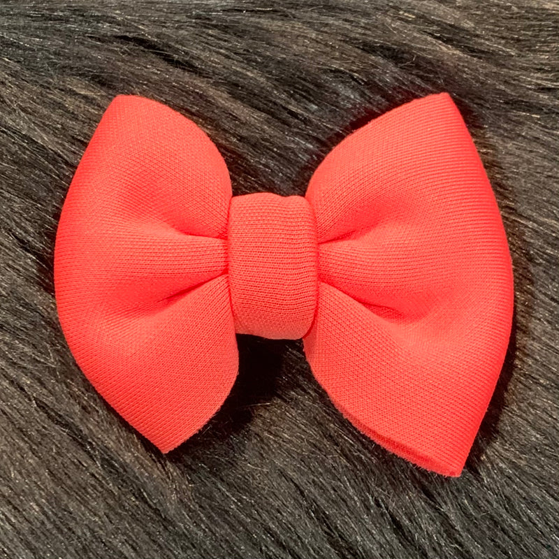 Coral Puff Piggie Bow