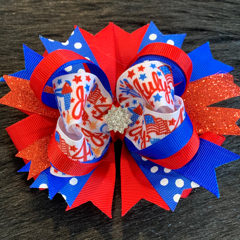 Fourth of July Layered Bow