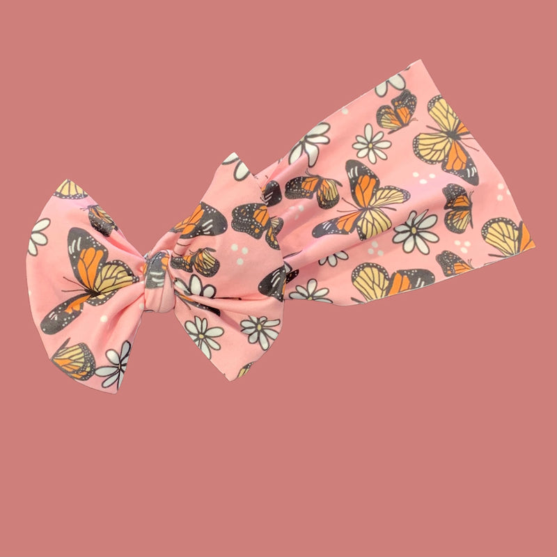 Pink Butterfly Bow Headwrap