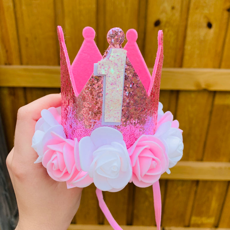 Birthday Crown 1 Pink and White
