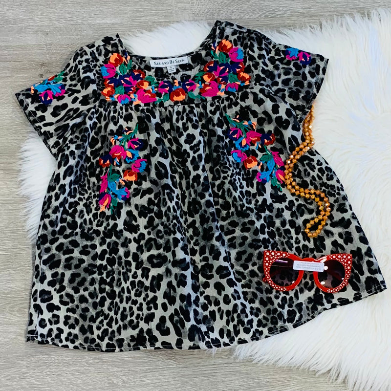 Leopard Embroidered Tunic