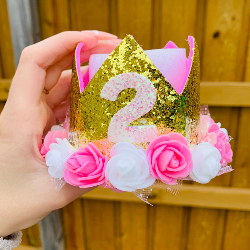 Birthday Crown 2 Pink and Gold