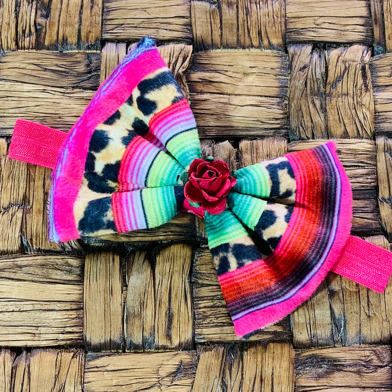Pink Serape Bow Headband