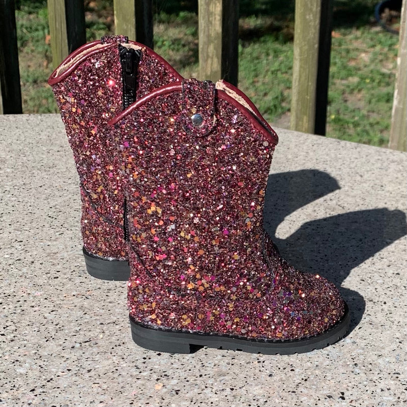 Raspberry Glitter Boots
