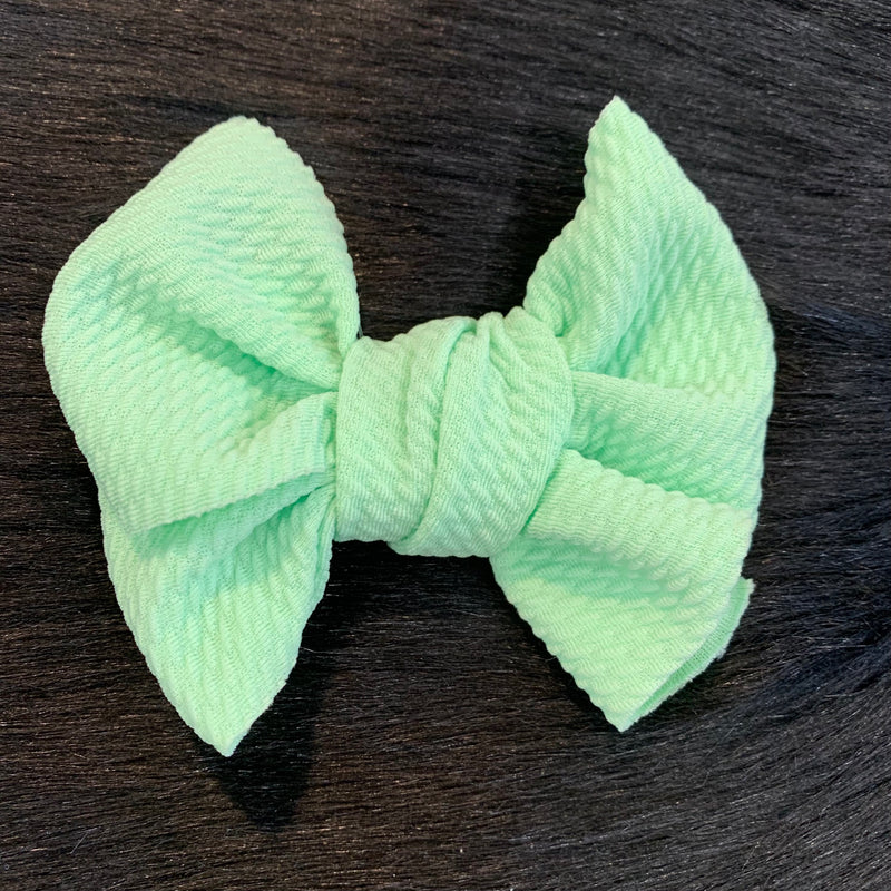 Mint Waffle Hair Bow