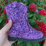 Purple Rain Glitter Boots