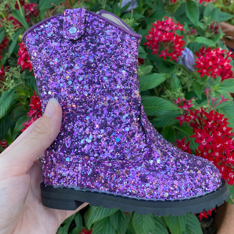 Purple Rain Glitter Boots – Chic & Unique Kids Boutique