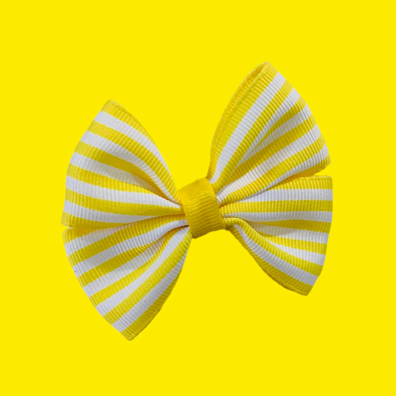 Yellow Stripe Piggie Bow