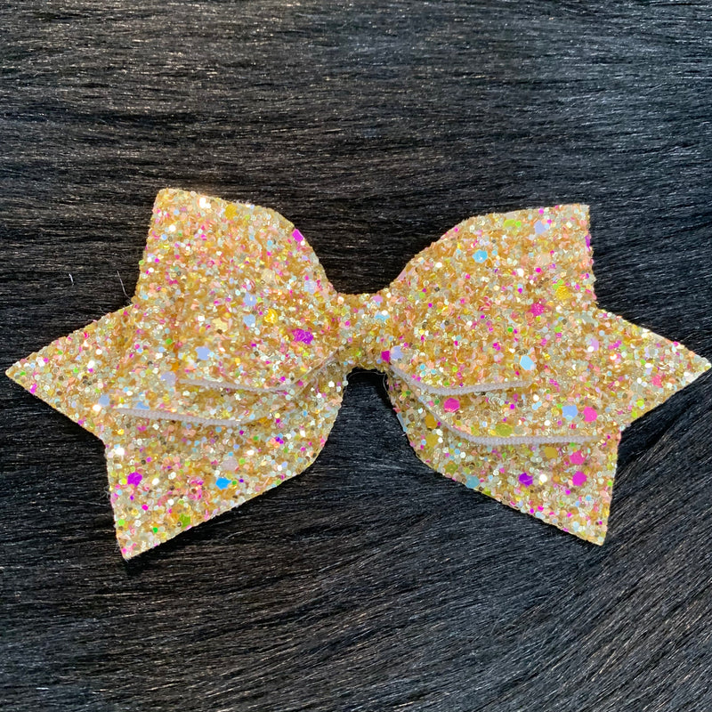 Gold Glitter Bow 5"