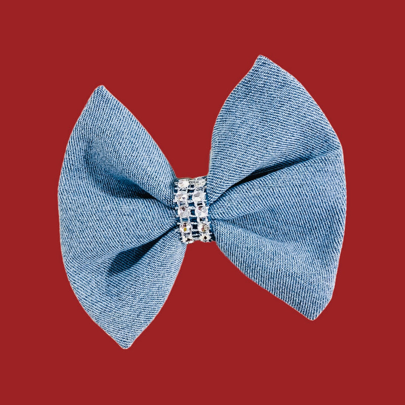 Light Denim Piggie Bow