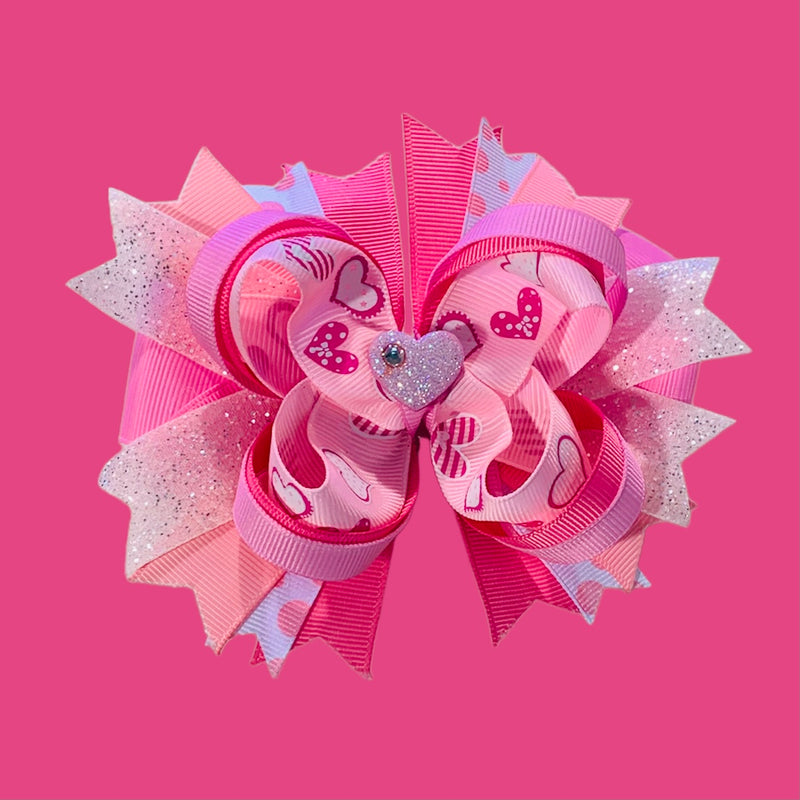 Pink Heart Bow