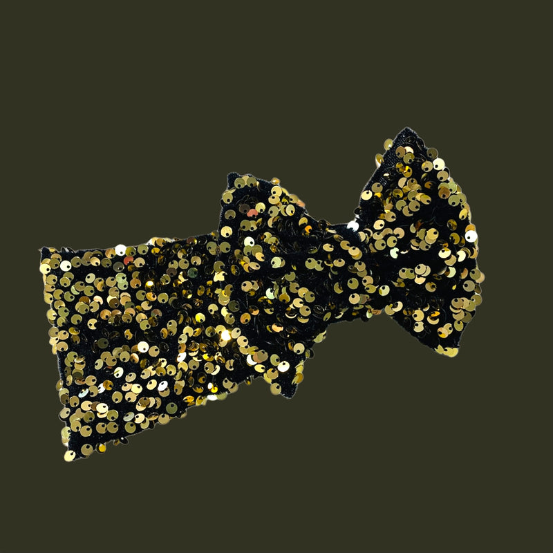 Gold Sequin Bow Headwrap